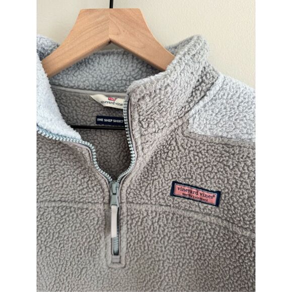 Vineyard Vines Tonal Sherpa Relaxed Shep Shirt Fleece Pullover, Gray, M - Picture 3 of 8